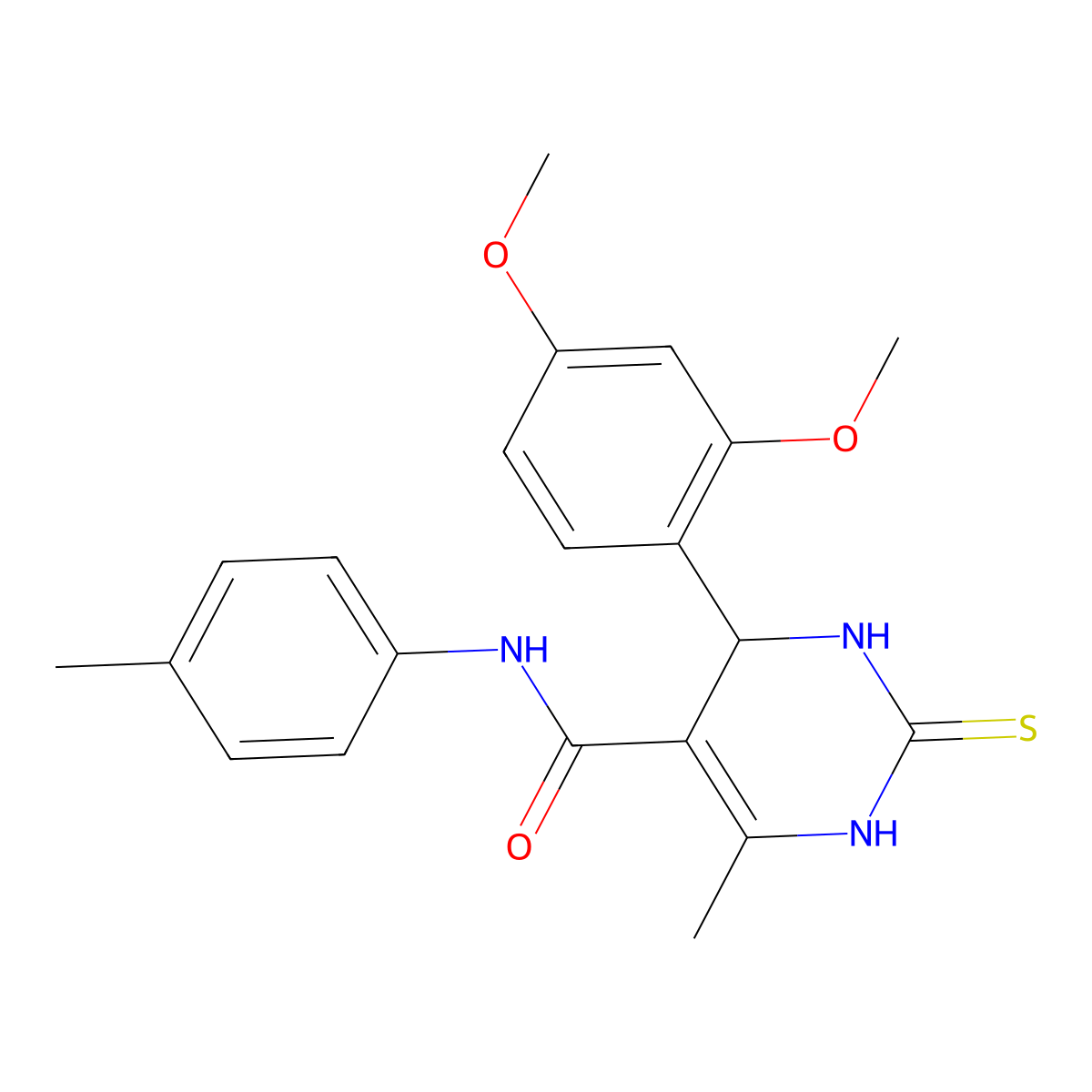 4-(2,4-dimethoxyphenyl)-6-methyl-N-(4-methylphenyl)-2-sulfanylidene-3,4-dihydro-1H-pyrimidine-5-carboxamide molecular structure, CAS 332373-28-1