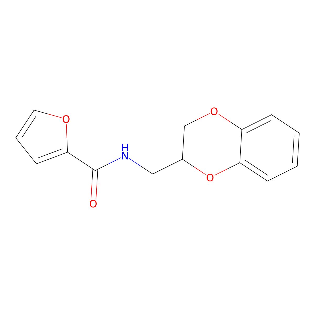 N-(2,3-dihydro-1,4-benzodioxin-2-ylmethyl)-2-furamide molecular structure, CAS 332373-49-6