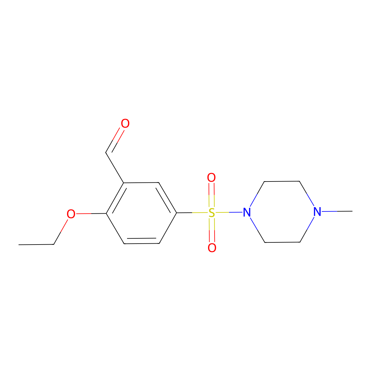 2-Ethoxy-5-((4-methylpiperazin-1-yl)sulfonyl)benzaldehyde molecular structure, CAS 332374-42-2