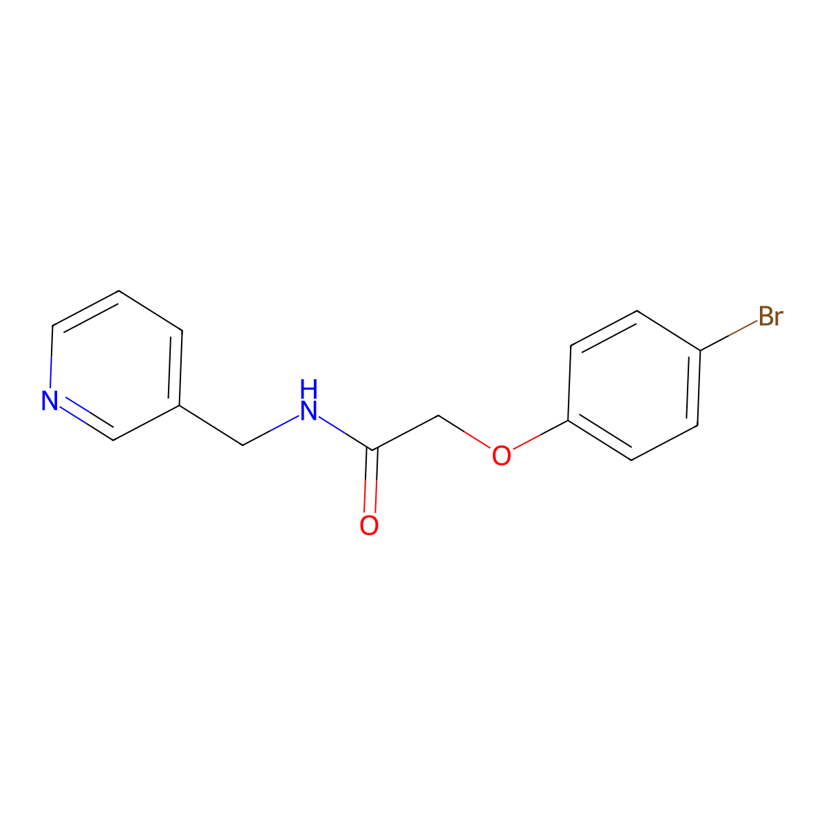 2-(4-bromophenoxy)-N-(pyridin-3-ylmethyl)acetamide molecular structure, CAS 332375-24-3