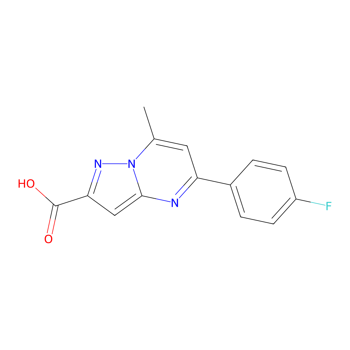 5-(4-Fluorophenyl)-7-methylpyrazolo[1,5-a]pyrimidine-2-carboxylic acid molecular structure, CAS 332375-37-8