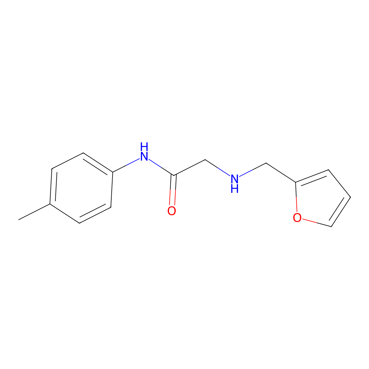 2-[(Furan-2-ylmethyl)-amino]-N-p-tolyl-acetamide molecular structure, CAS 332375-74-3