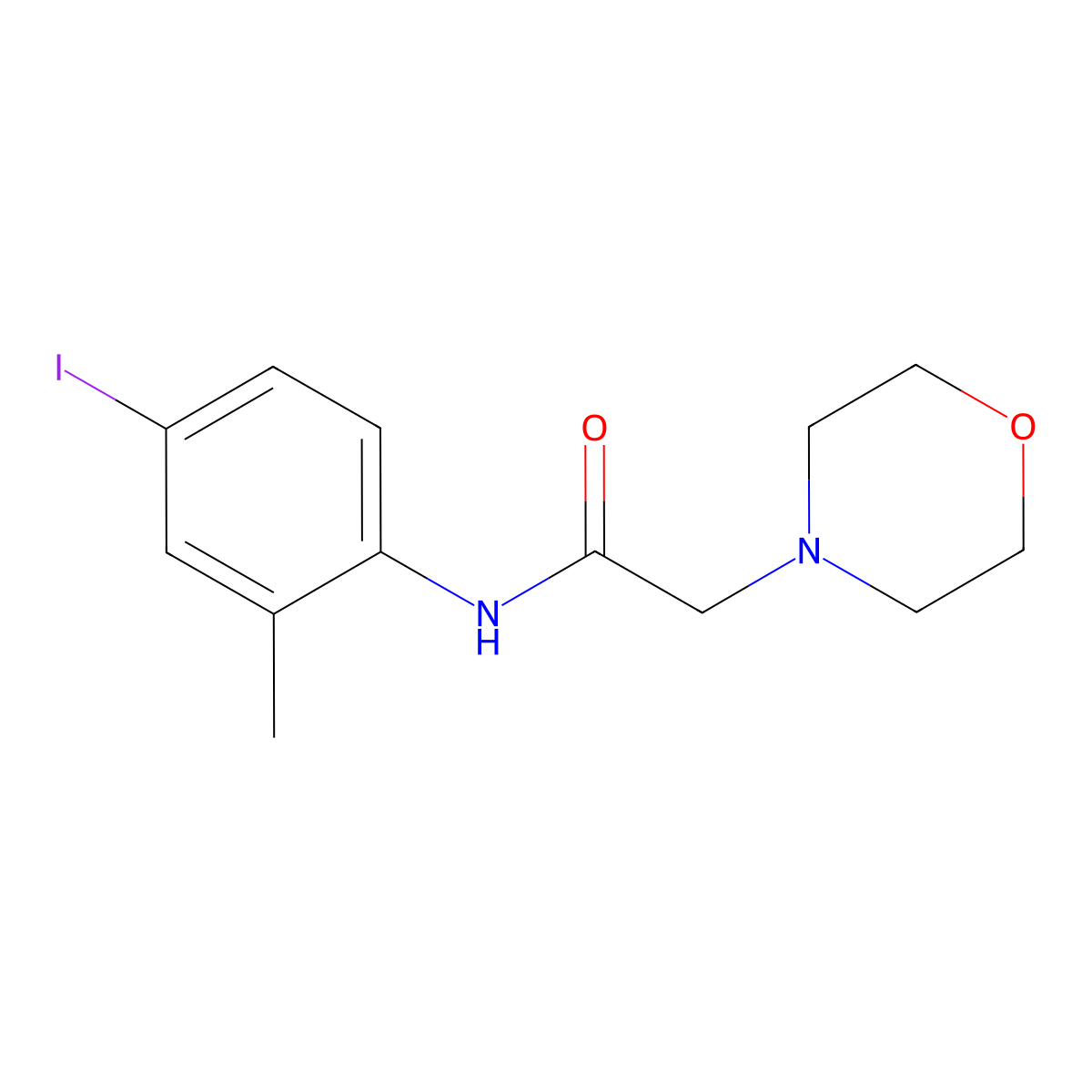 N-(4-Iodo-2-methyl-phenyl)-2-morpholin-4-yl-acetamide molecular structure, CAS 332377-14-7