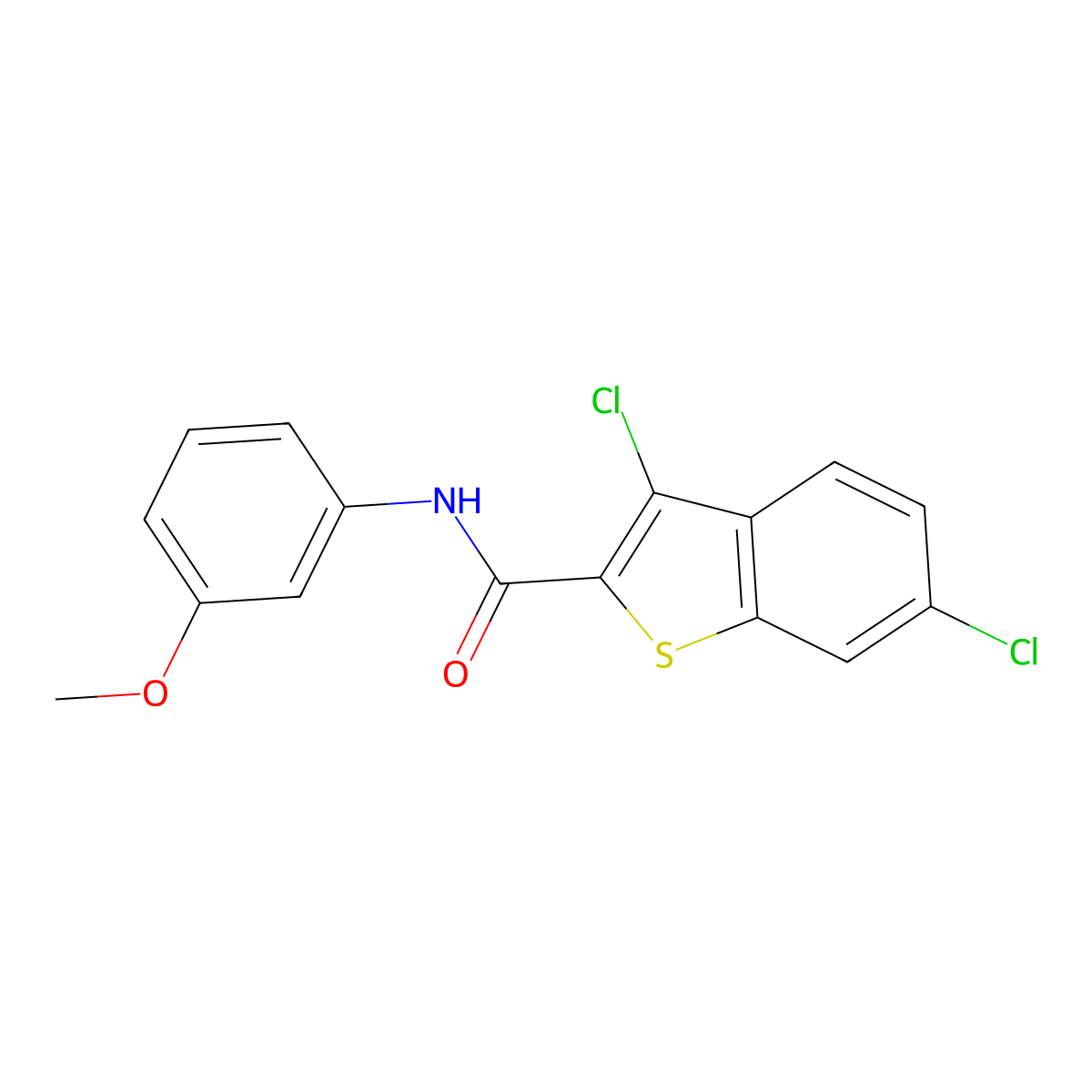 3,6-Dichloro-N-(3-methoxyphenyl)benzo[b]thiophene-2-carboxamide molecular structure, CAS 332380-94-6