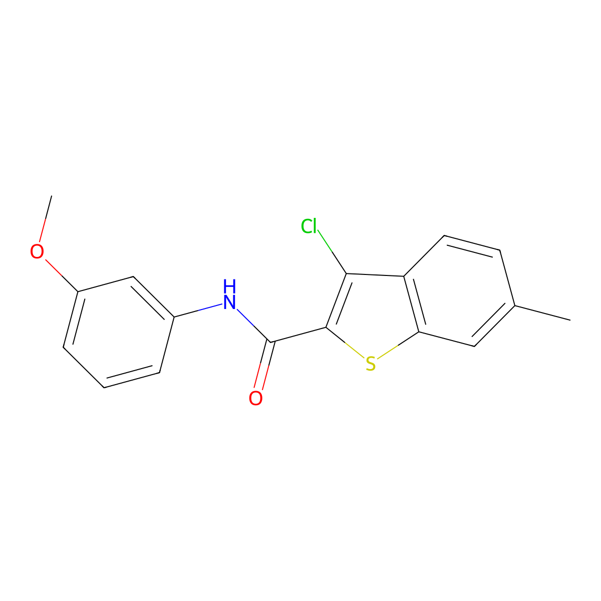 3-Chloro-N-(3-methoxyphenyl)-6-methylbenzo[b]thiophene-2-carboxamide molecular structure, CAS 332380-96-8