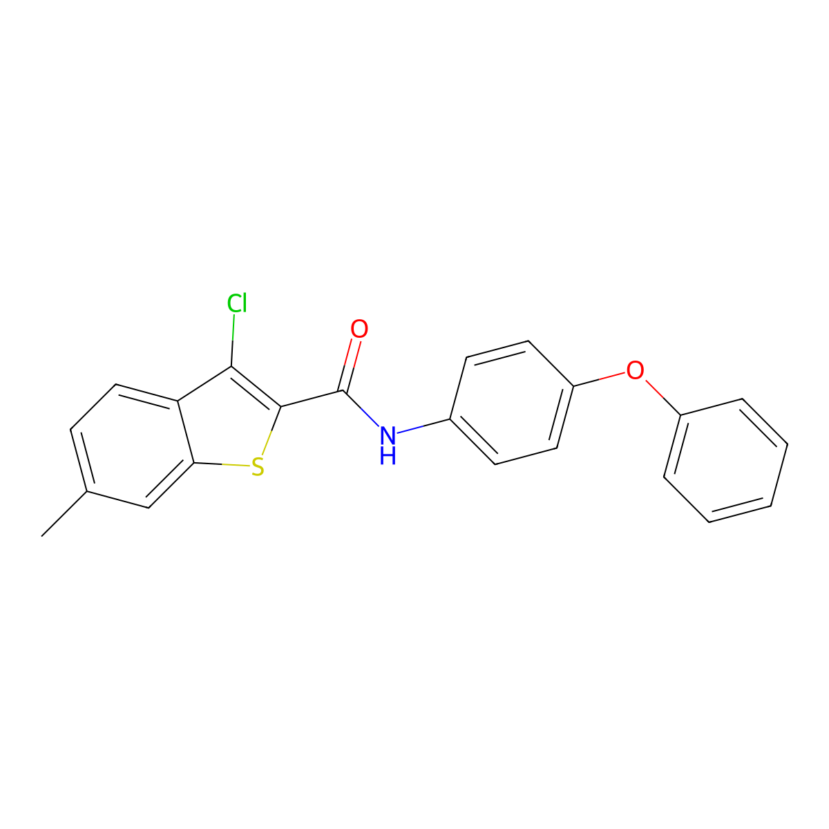 3-Chloro-6-methyl-N-(4-phenoxyphenyl)benzo[b]thiophene-2-carboxamide molecular structure, CAS 332381-02-9