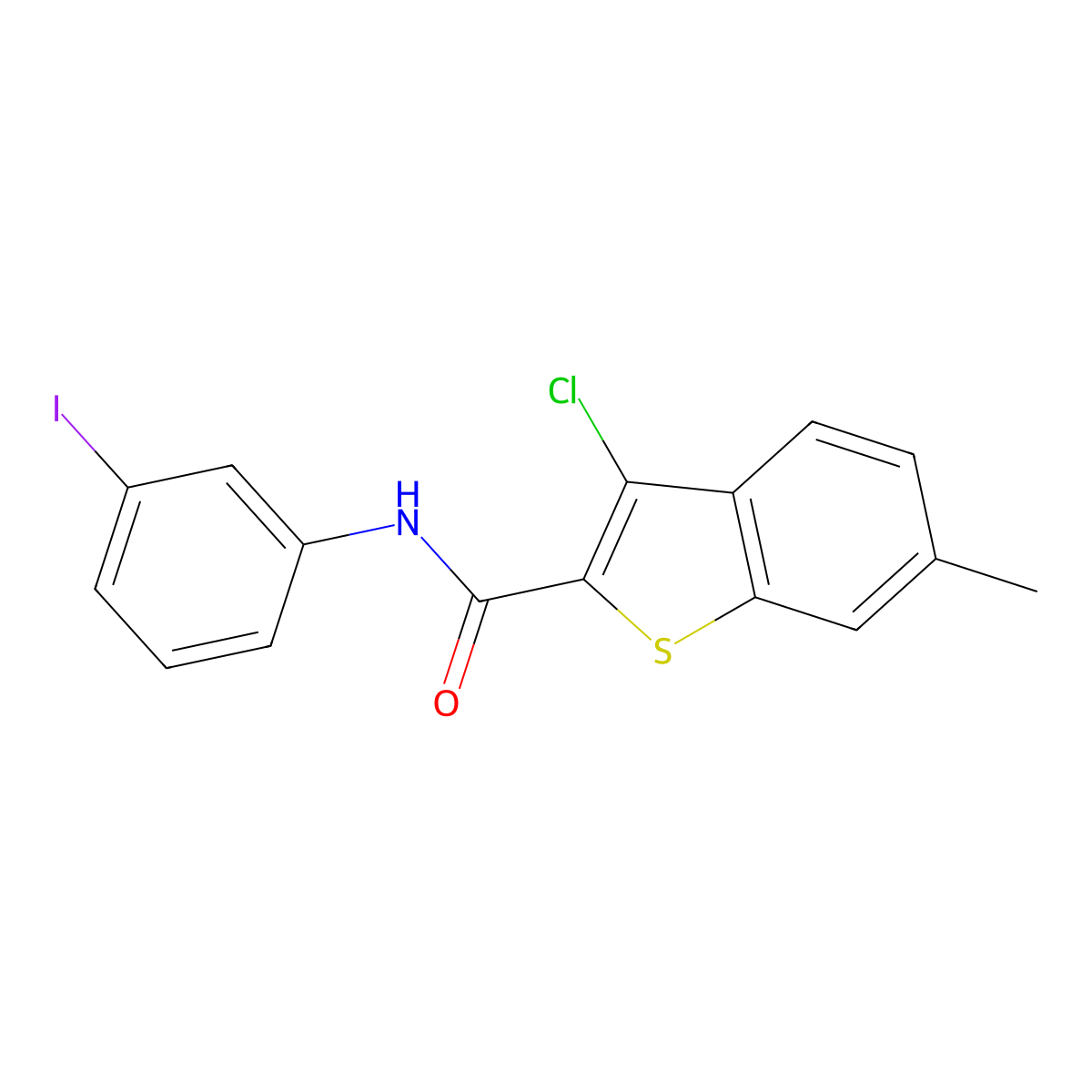 3-Chloro-N-(3-iodophenyl)-6-methylbenzo[b]thiophene-2-carboxamide molecular structure, CAS 332381-05-2
