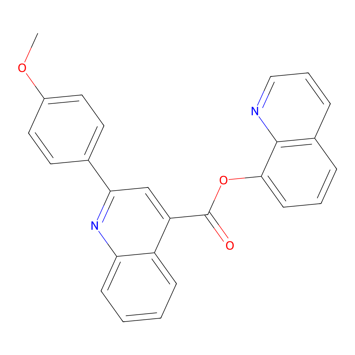 Quinolin-8-yl 2-(4-methoxyphenyl)quinoline-4-carboxylate molecular structure, CAS 332381-08-5
