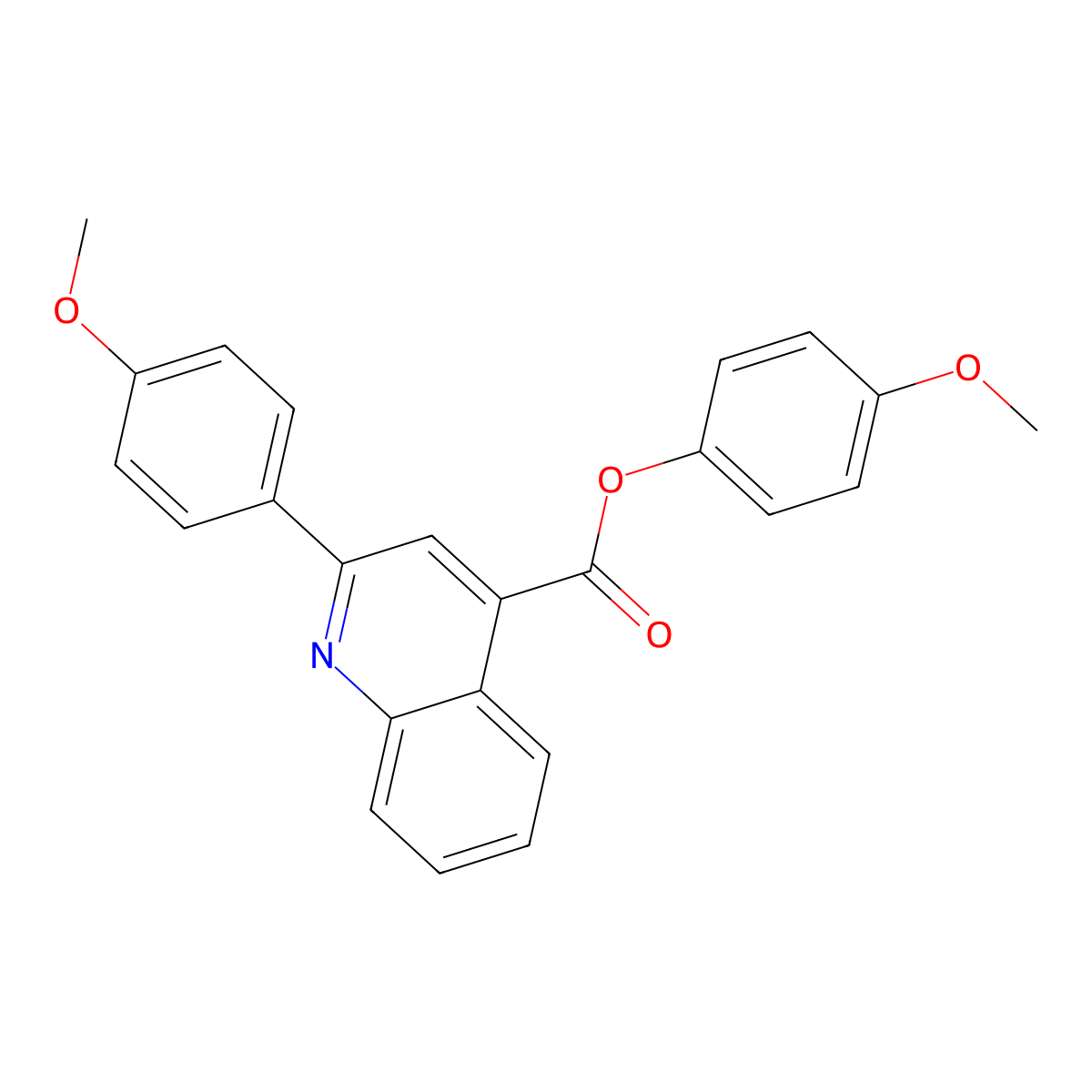 4-Methoxyphenyl 2-(4-methoxyphenyl)quinoline-4-carboxylate molecular structure, CAS 332381-10-9