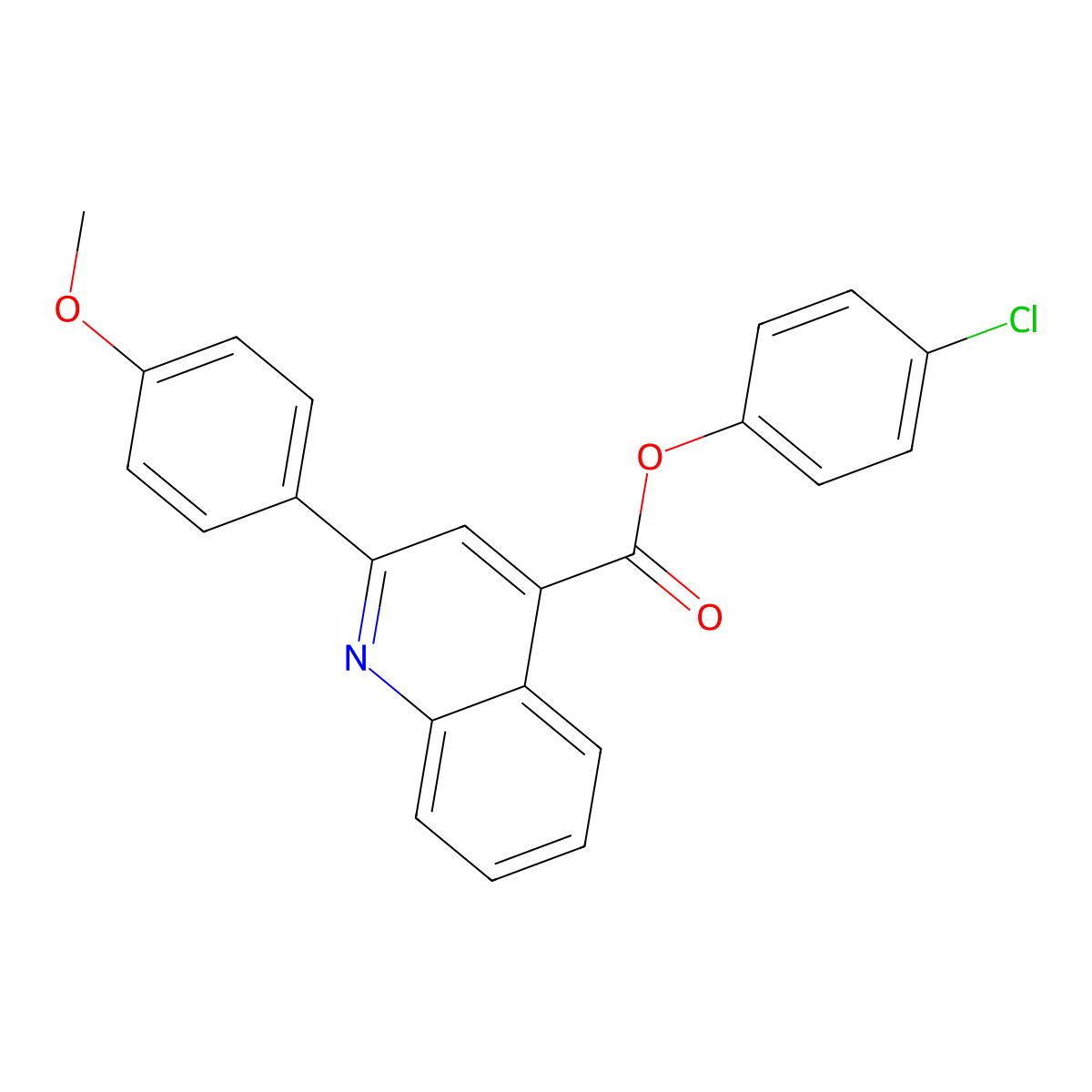4-Chlorophenyl 2-(4-methoxyphenyl)-4-quinolinecarboxylate molecular structure, CAS 332381-14-3