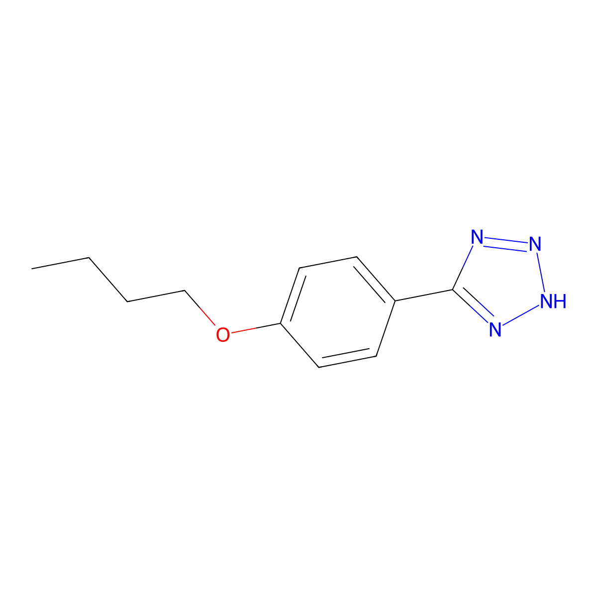 5-(4-butoxyphenyl)-2H-tetrazole molecular structure, CAS 332381-15-4