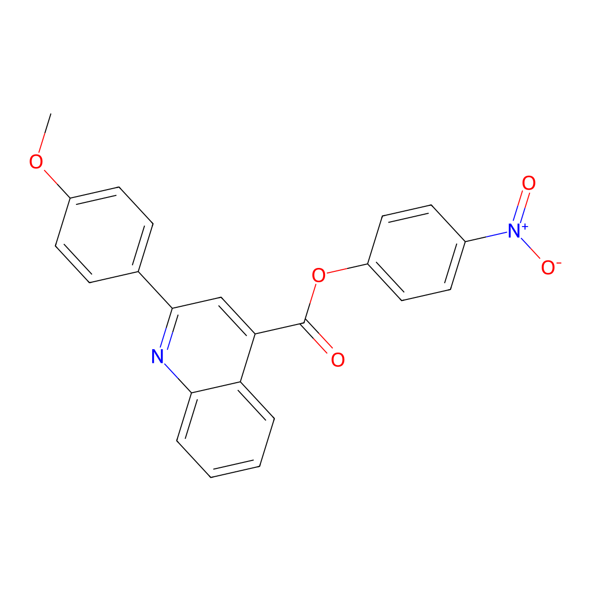 4-Nitrophenyl 2-(4-methoxyphenyl)-4-quinolinecarboxylate molecular structure, CAS 332381-20-1