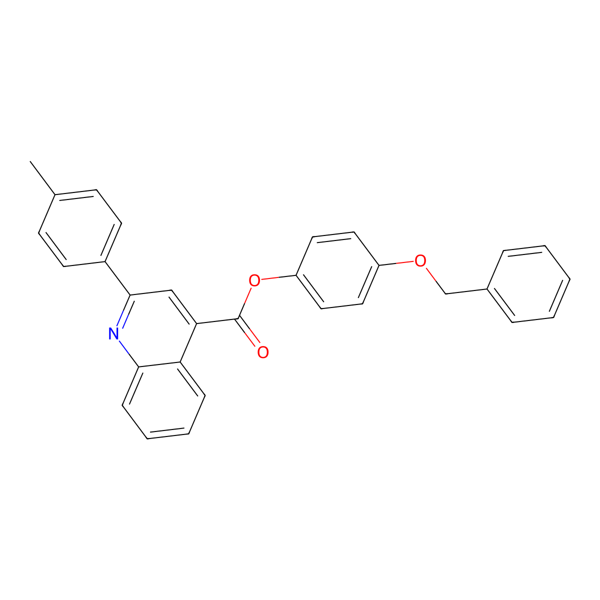 4-(Benzyloxy)phenyl 2-(p-tolyl)quinoline-4-carboxylate molecular structure, CAS 332381-21-2