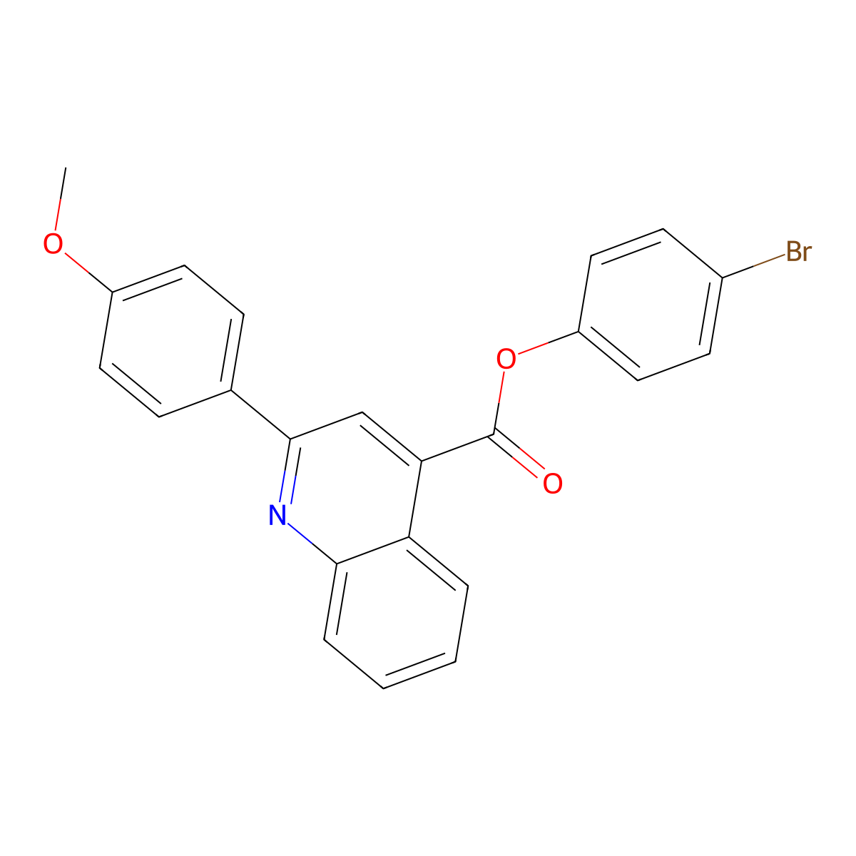 4-Bromophenyl 2-(4-methoxyphenyl)quinoline-4-carboxylate molecular structure, CAS 332381-29-0