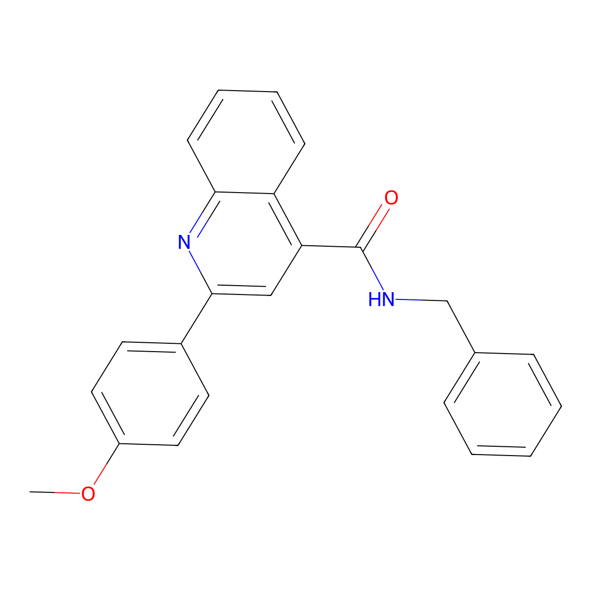N-benzyl-2-(4-methoxyphenyl)quinoline-4-carboxamide molecular structure, CAS 332381-32-5