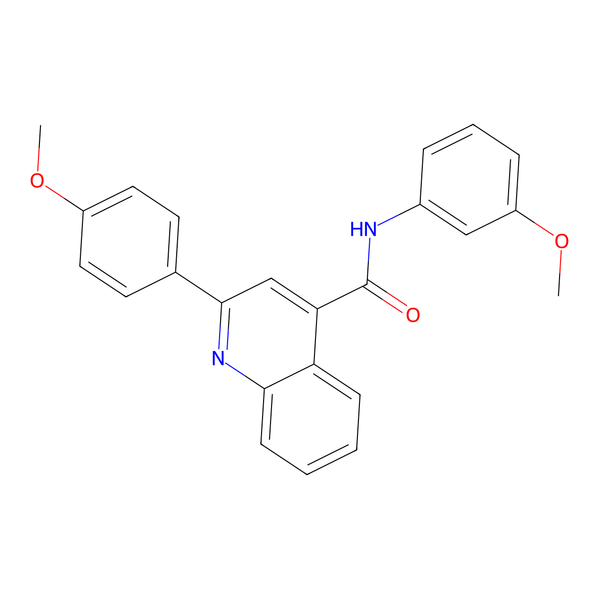 N-(3-methoxyphenyl)-2-(4-methoxyphenyl)quinoline-4-carboxamide molecular structure, CAS 332381-50-7