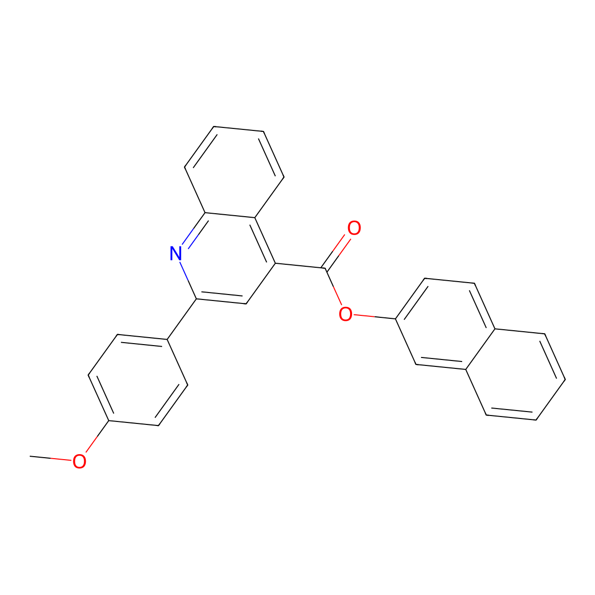 2-Naphthyl 2-(4-methoxyphenyl)-4-quinolinecarboxylate molecular structure, CAS 332381-51-8