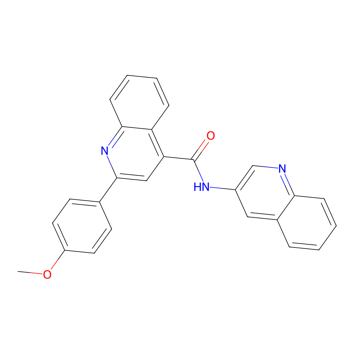 2-(4-Methoxyphenyl)-N-(quinolin-3-yl)quinoline-4-carboxamide molecular structure, CAS 332381-82-5