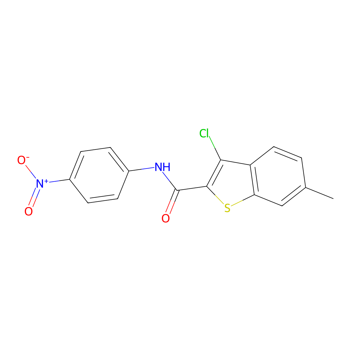 3-chloro-6-methyl-N-(4-nitrophenyl)-1-benzothiophene-2-carboxamide molecular structure, CAS 332381-93-8
