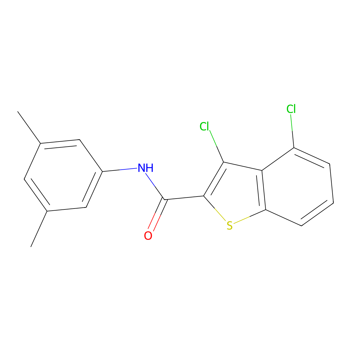 3,4-Dichloro-N-(3,5-dimethylphenyl)benzo[b]thiophene-2-carboxamide molecular structure, CAS 332381-95-0