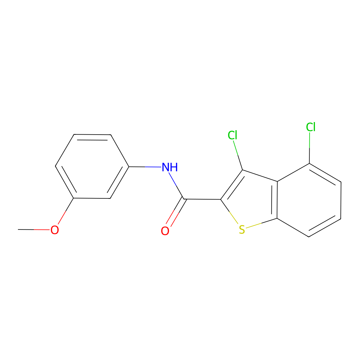 3,4-dichloro-N-(3-methoxyphenyl)-1-benzothiophene-2-carboxamide molecular structure, CAS 332381-97-2