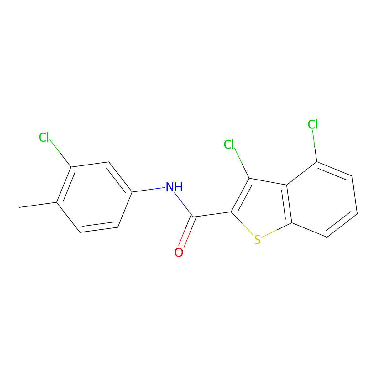 3,4-dichloro-N-(3-chloro-4-methylphenyl)-1-benzothiophene-2-carboxamide molecular structure, CAS 332381-98-3