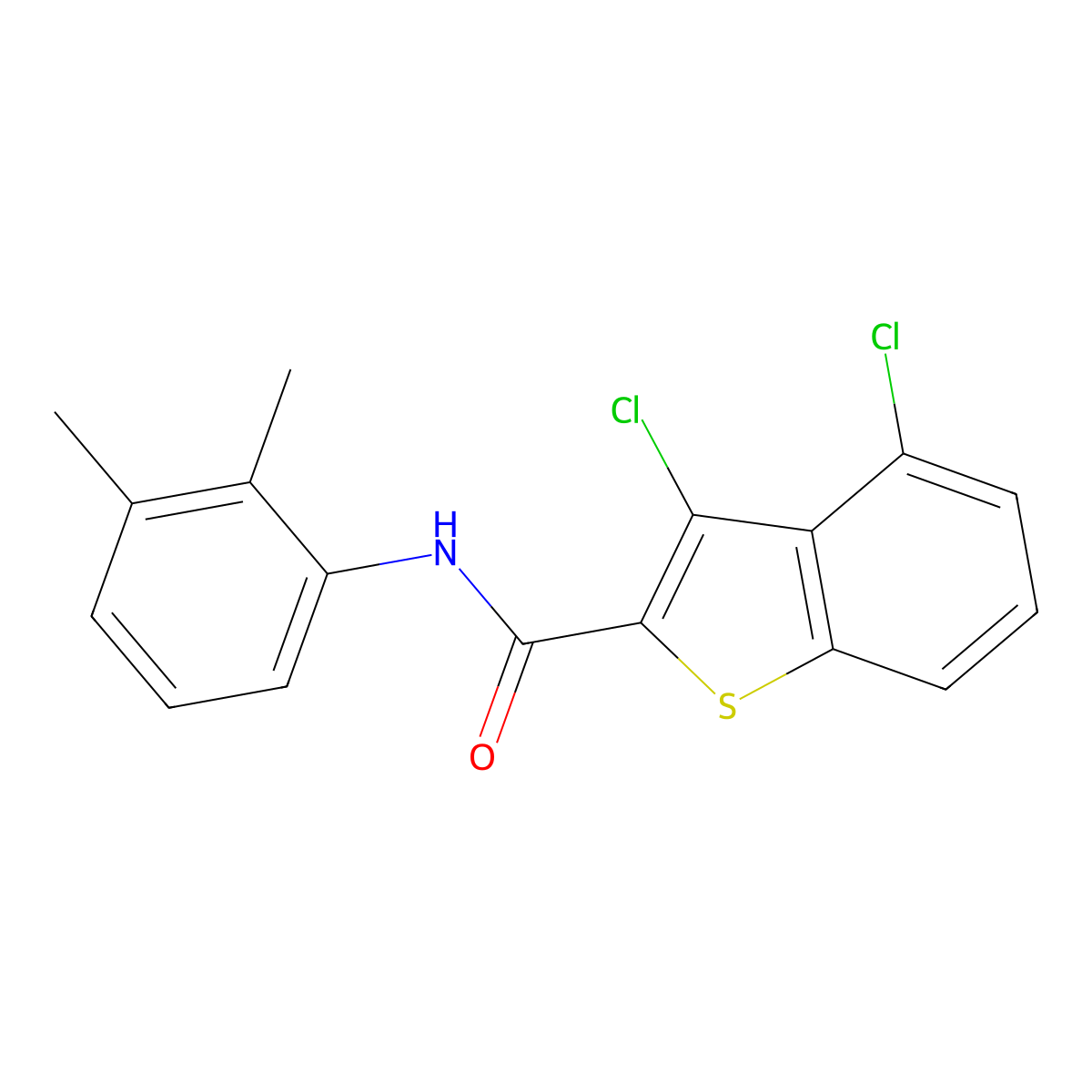 3,4-dichloro-N-(2,3-dimethylphenyl)-1-benzothiophene-2-carboxamide molecular structure, CAS 332382-02-2