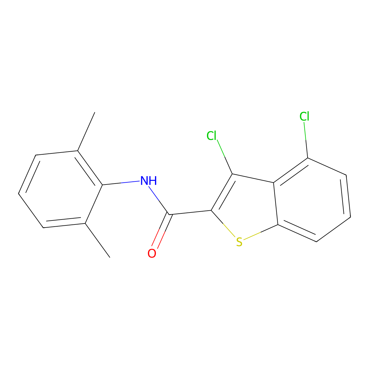 3,4-Dichloro-N-(2,6-dimethylphenyl)benzo[b]thiophene-2-carboxamide molecular structure, CAS 332382-04-4