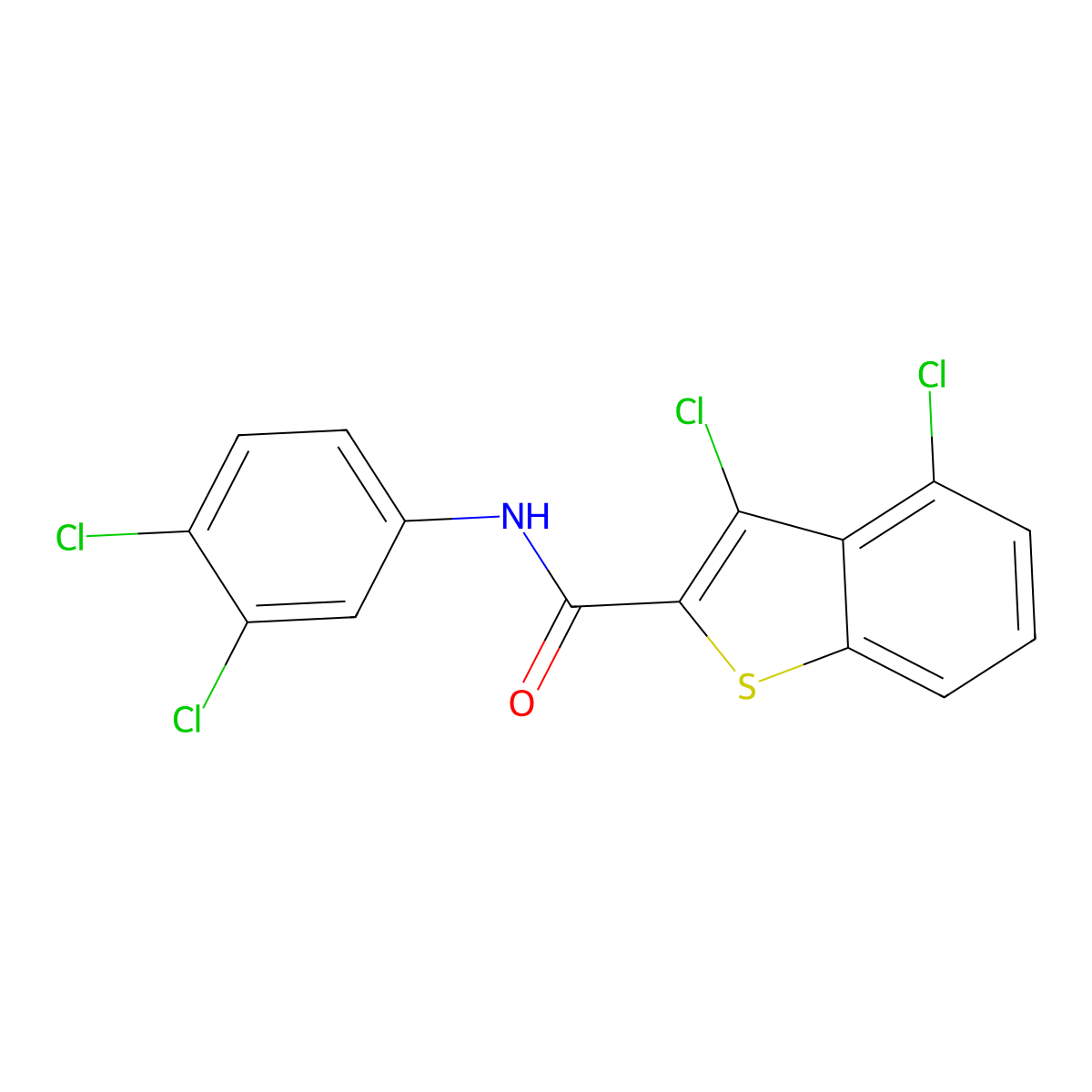 3,4-Dichloro-N-(3,4-dichlorophenyl)benzo[b]thiophene-2-carboxamide molecular structure, CAS 332382-05-5