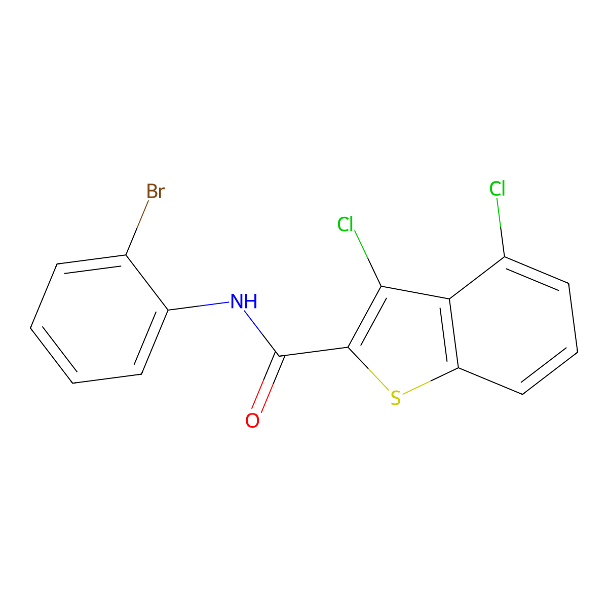 N-(2-bromophenyl)-3,4-dichloro-1-benzothiophene-2-carboxamide molecular structure, CAS 332382-20-4