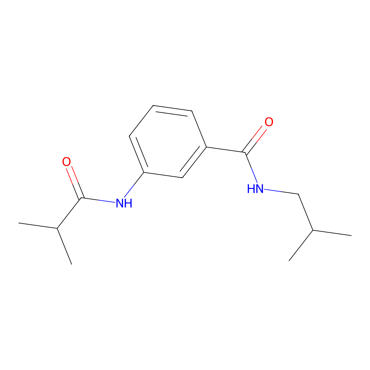 3-(2-methylpropanoylamino)-N-(2-methylpropyl)benzamide molecular structure, CAS 332382-45-3