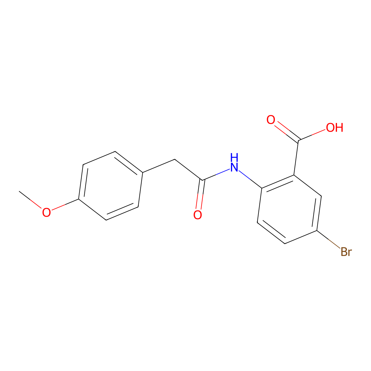 5-Bromo-2-{[(4-methoxyphenyl)acetyl]amino}benzoic acid molecular structure, CAS 332382-53-3