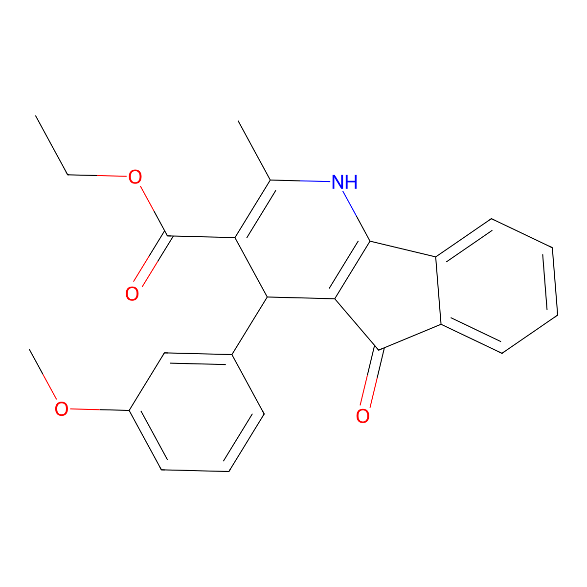 ethyl 4-(3-methoxyphenyl)-2-methyl-5-oxo-4,5-dihydro-1H-indeno[1,2-b]pyridine-3-carboxylate molecular structure, CAS 332382-79-3