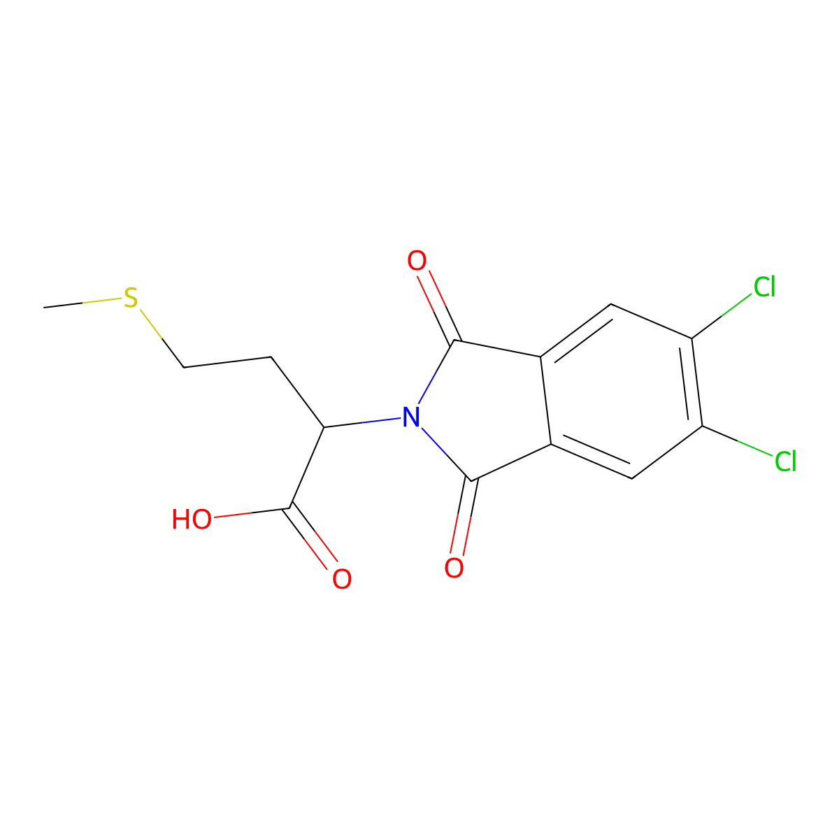 2-(5,6-dichloro-1,3-dioxo-1,3-dihydro-2H-isoindol-2-yl)-4-(methylsulfanyl)butanoic acid molecular structure, CAS 332382-84-0
