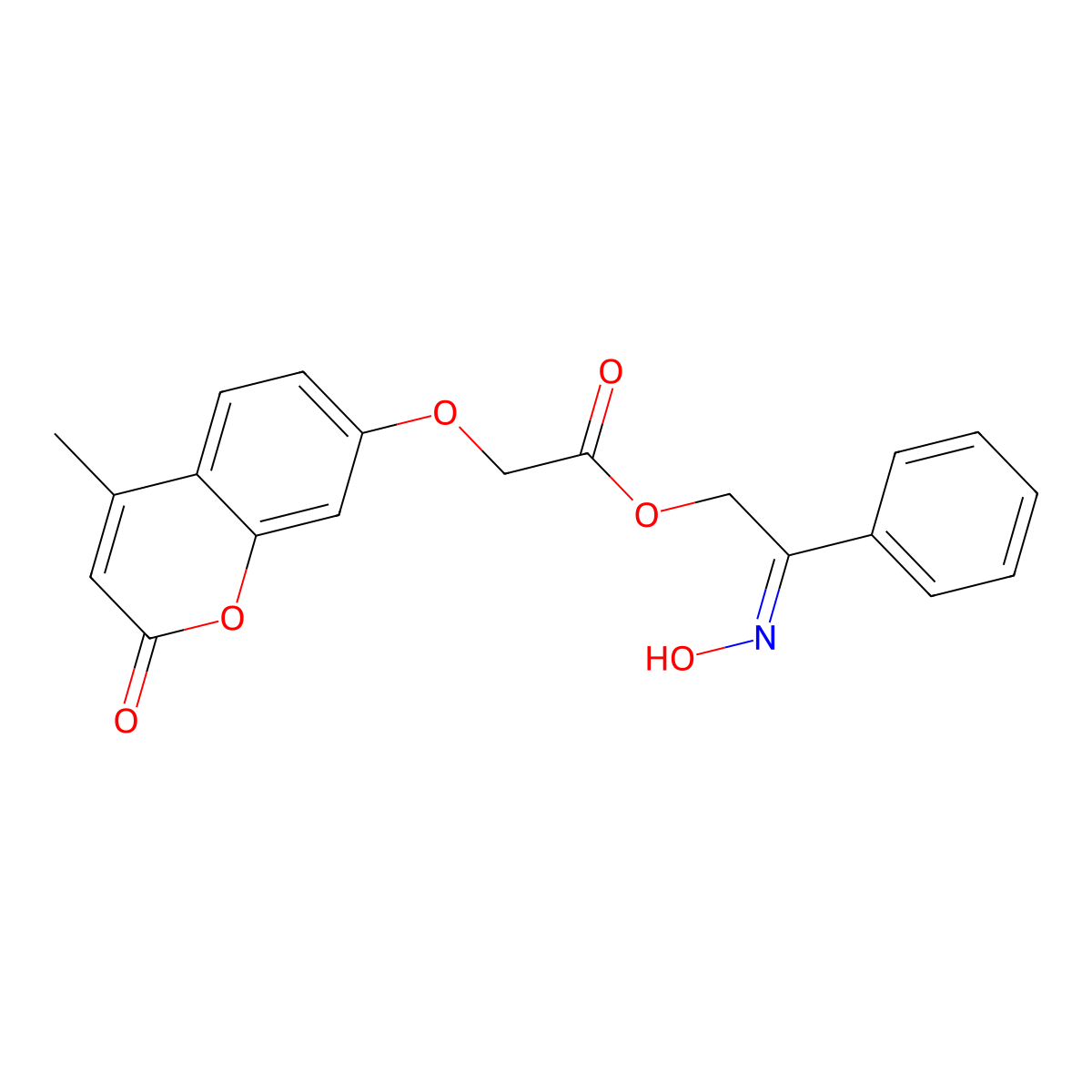 2-(Hydroxyimino)-2-phenylethyl 2-[(4-methyl-2-oxo-2H-1-benzopyran-7-yl)oxy]acetate molecular structure, CAS 332383-11-6
