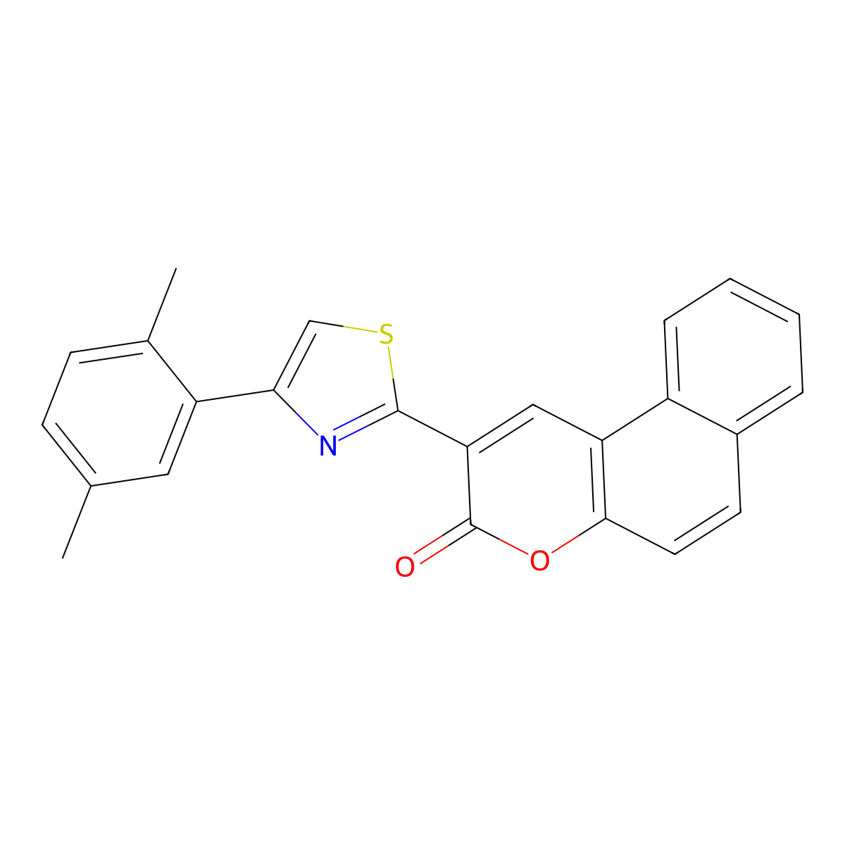 2-[4-(2,5-Dimethylphenyl)-1,3-thiazol-2-yl]benzo[f]chromen-3-one molecular structure, CAS 332383-46-7