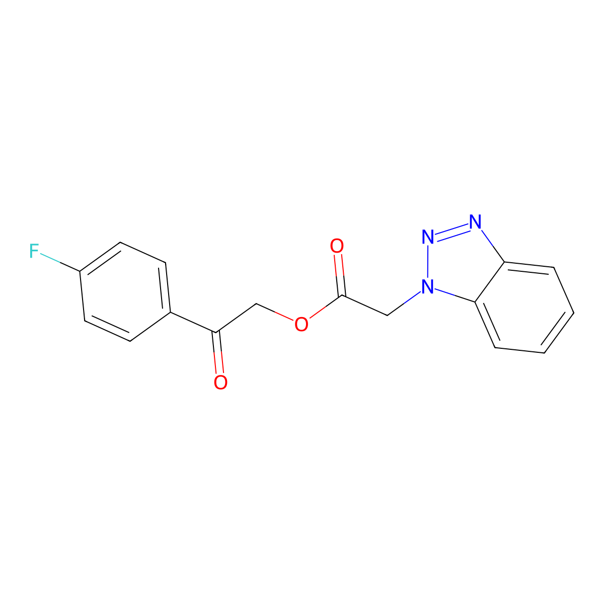 2-(4-fluorophenyl)-2-oxoethyl 1H-benzotriazol-1-ylacetate molecular structure, CAS 332383-71-8