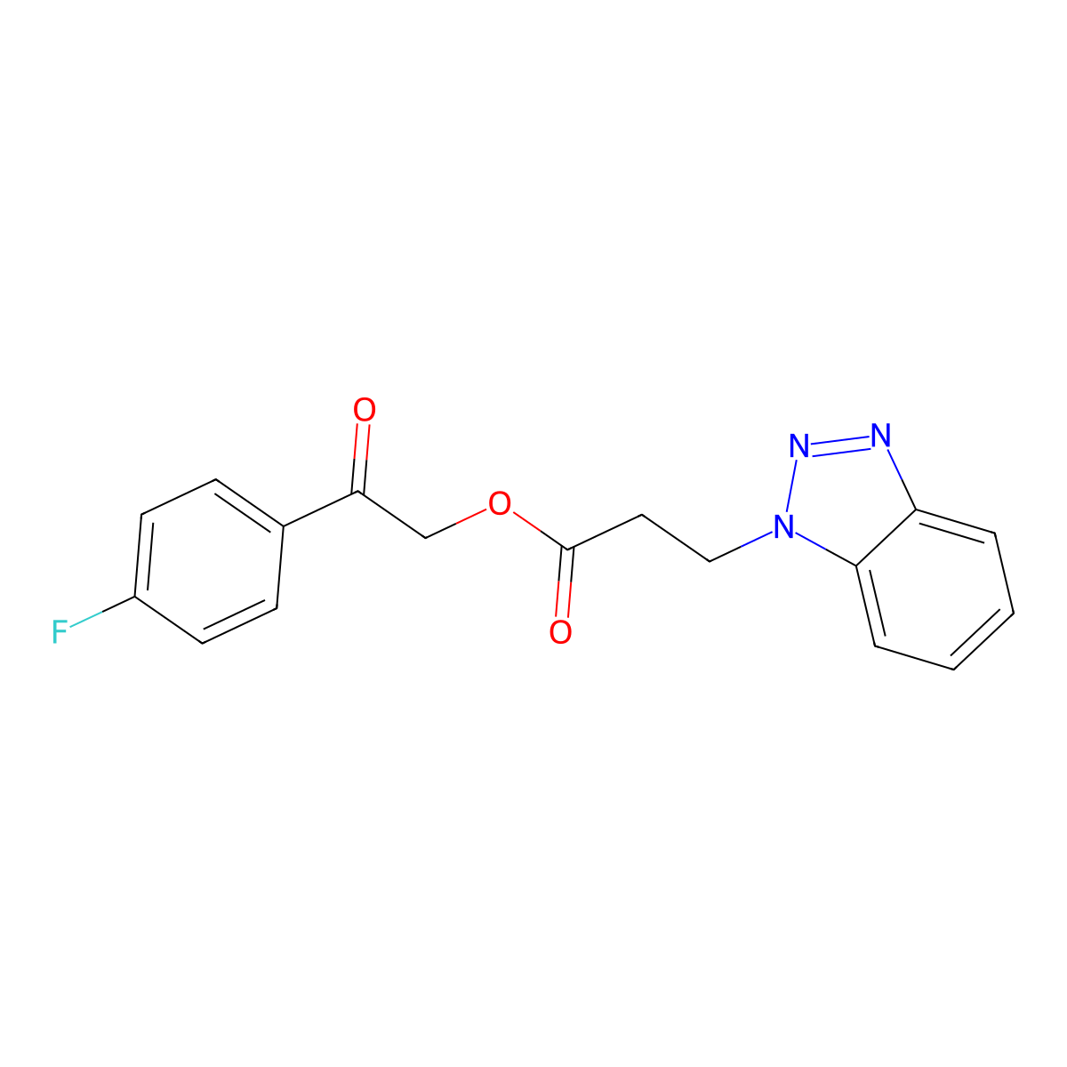 [2-(4-Fluorophenyl)-2-oxoethyl] 3-(benzotriazol-1-yl)propanoate molecular structure, CAS 332383-75-2