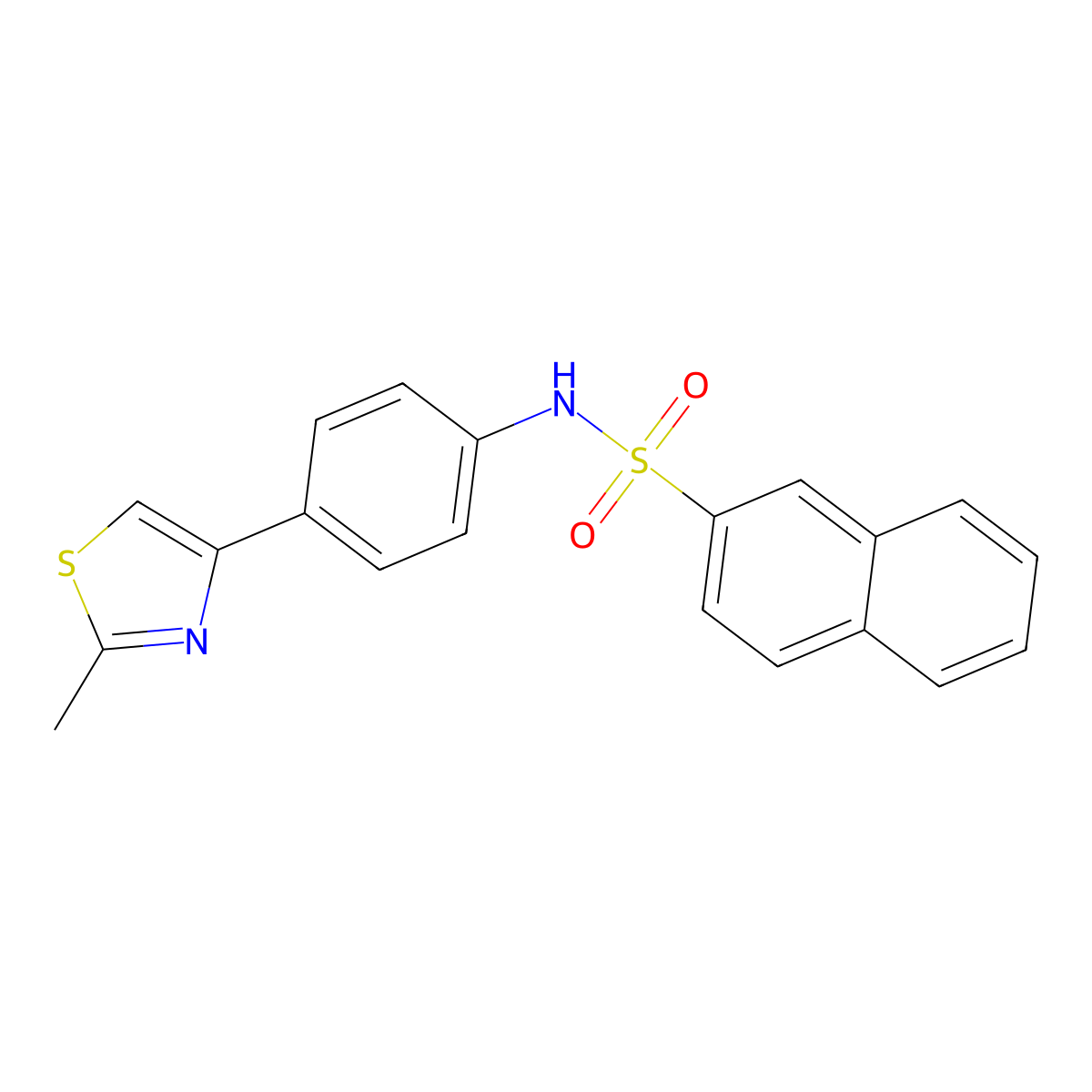 N-[4-(2-methyl-1,3-thiazol-4-yl)phenyl]naphthalene-2-sulfonamide molecular structure, CAS 332383-95-6