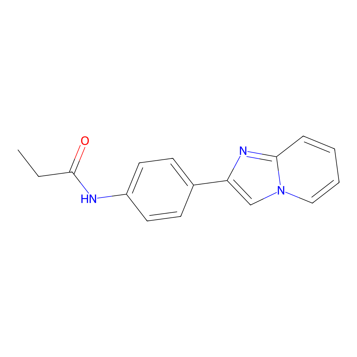 N-(4-imidazo[1,2-a]pyridin-2-ylphenyl)propanamide molecular structure, CAS 332383-98-9