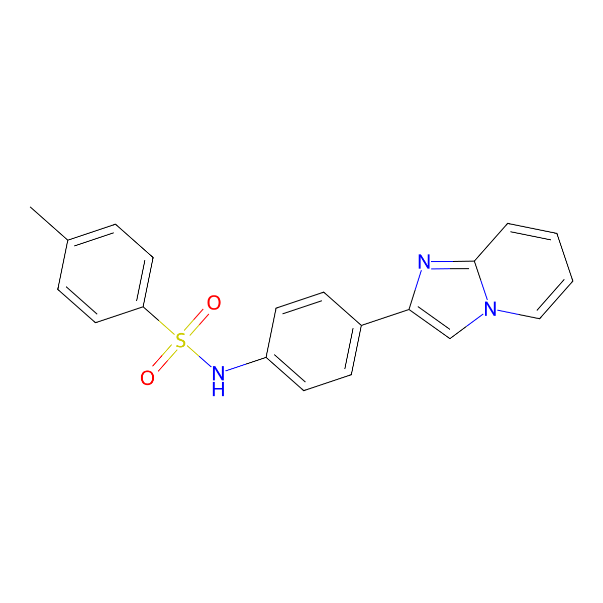 N-(4-imidazo[1,2-a]pyridin-2-ylphenyl)-4-methylbenzenesulfonamide molecular structure, CAS 332384-04-0