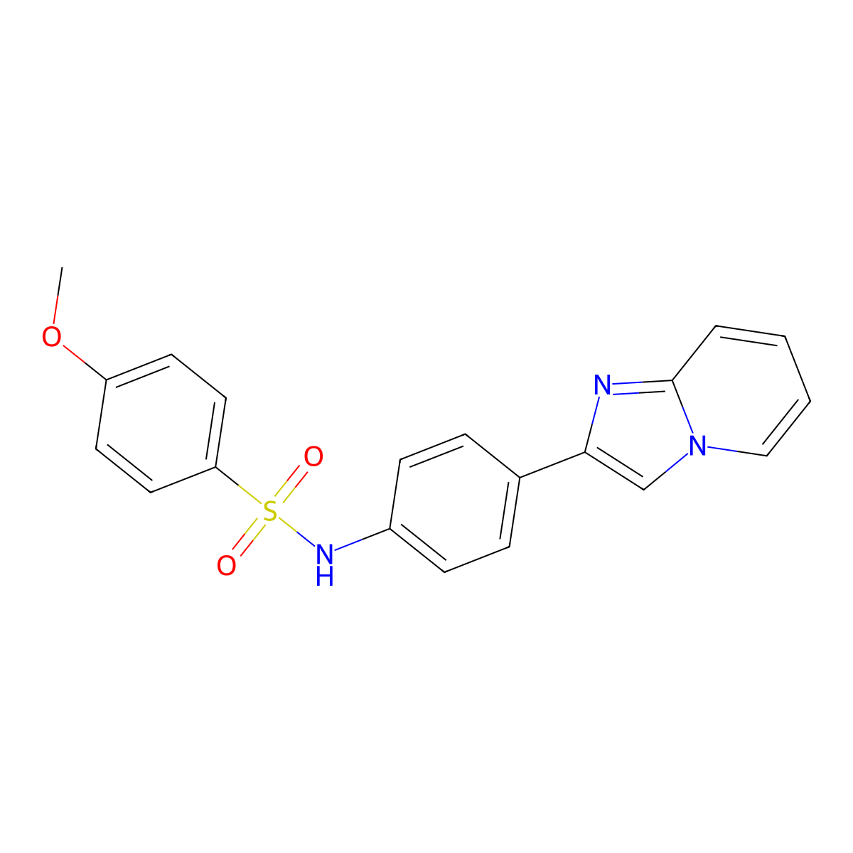 N-(4-imidazo[1,2-a]pyridin-2-ylphenyl)-4-methoxybenzenesulfonamide molecular structure, CAS 332384-08-4