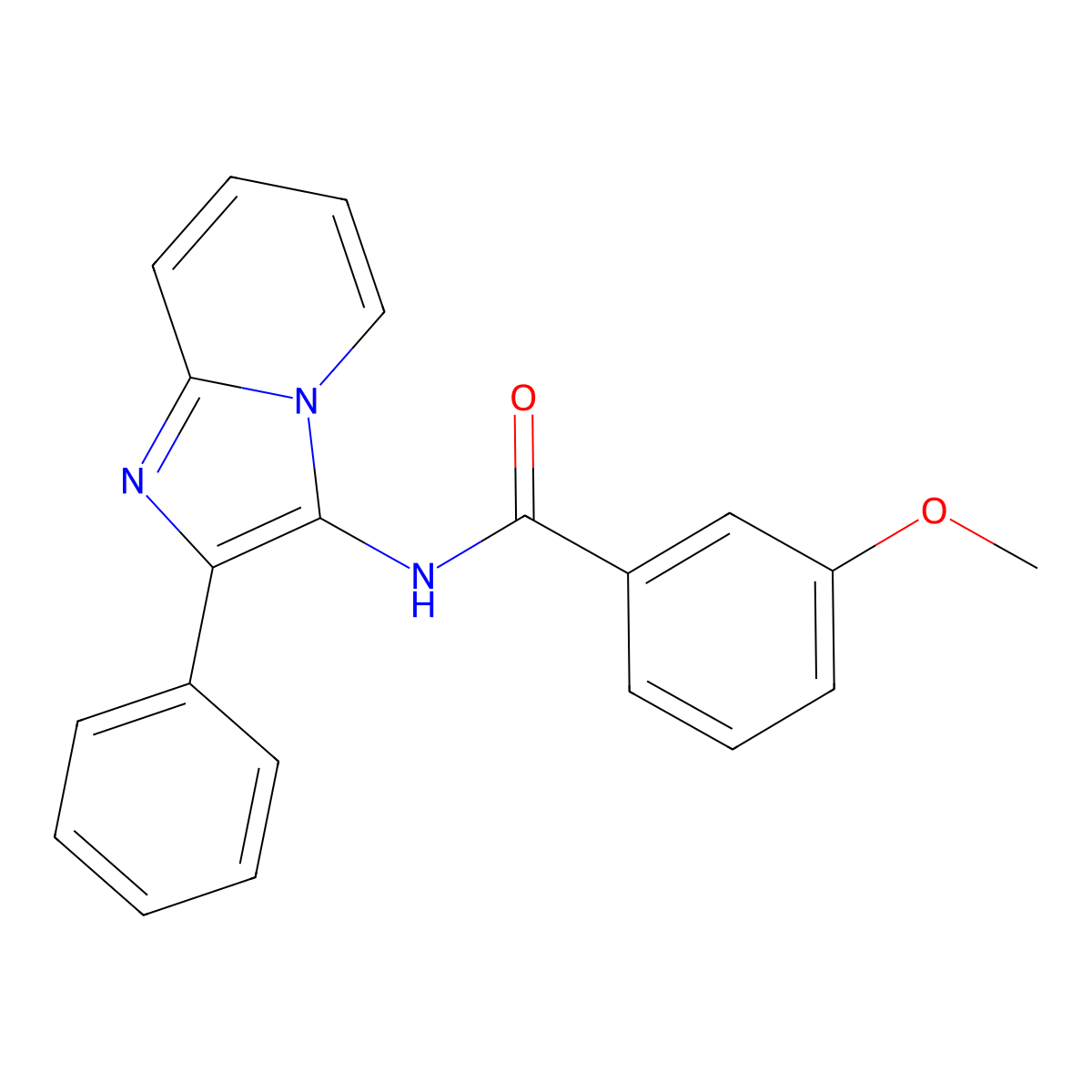 3-methoxy-N-(2-phenylimidazo[1,2-a]pyridin-3-yl)benzamide molecular structure, CAS 332384-11-9