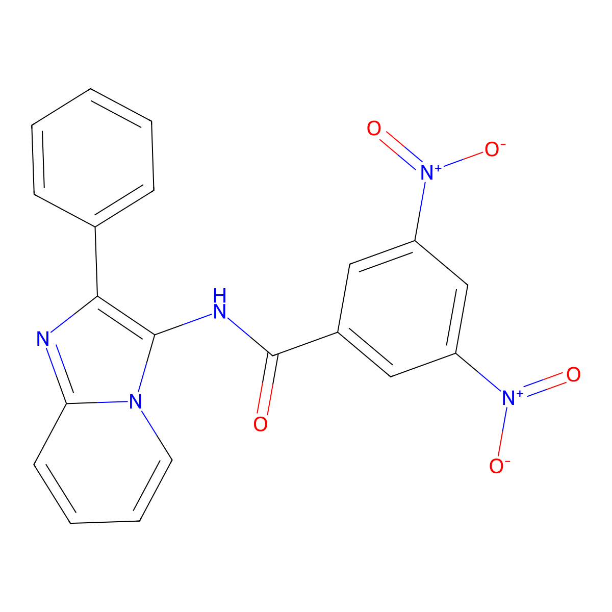 3,5-dinitro-N-(2-phenylimidazo[1,2-a]pyridin-3-yl)benzamide molecular structure, CAS 332384-12-0