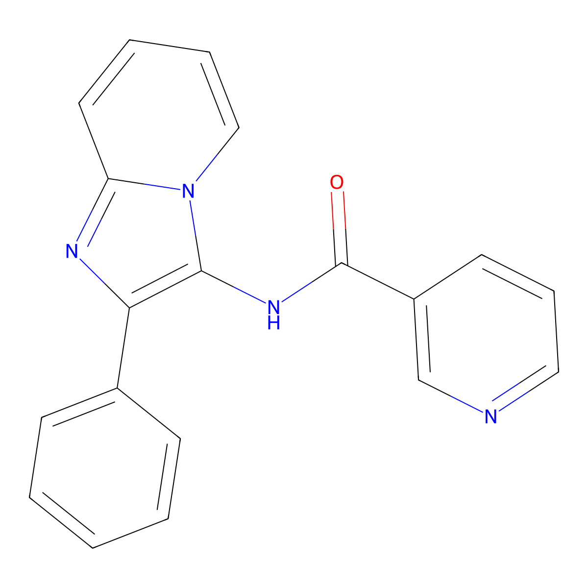 N-{2-phenylimidazo[1,2-a]pyridin-3-yl}pyridine-3-carboxamide molecular structure, CAS 332384-13-1