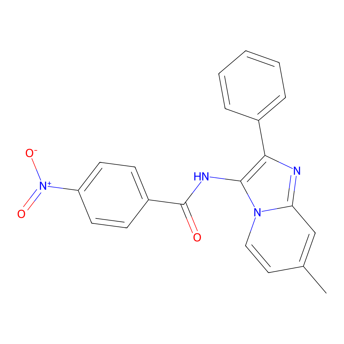 N-{7-Methyl-2-phenylimidazo[1,2-A]pyridin-3-YL}-4-nitrobenzamide molecular structure, CAS 332384-16-4