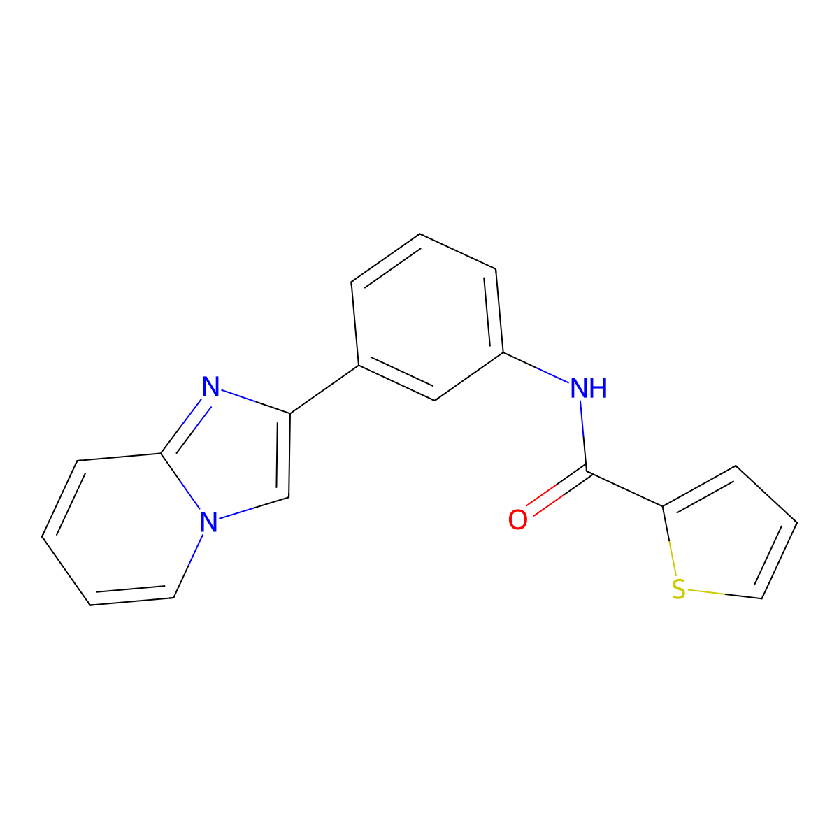 N-(3-imidazo[1,2-a]pyridin-2-ylphenyl)thiophene-2-carboxamide molecular structure, CAS 332384-17-5