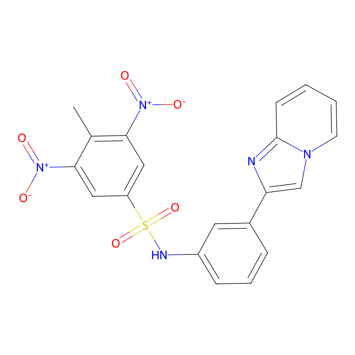 N-(3-imidazo[1,2-a]pyridin-2-ylphenyl)-4-methyl-3,5-dinitrobenzenesulfonamide molecular structure, CAS 332384-21-1