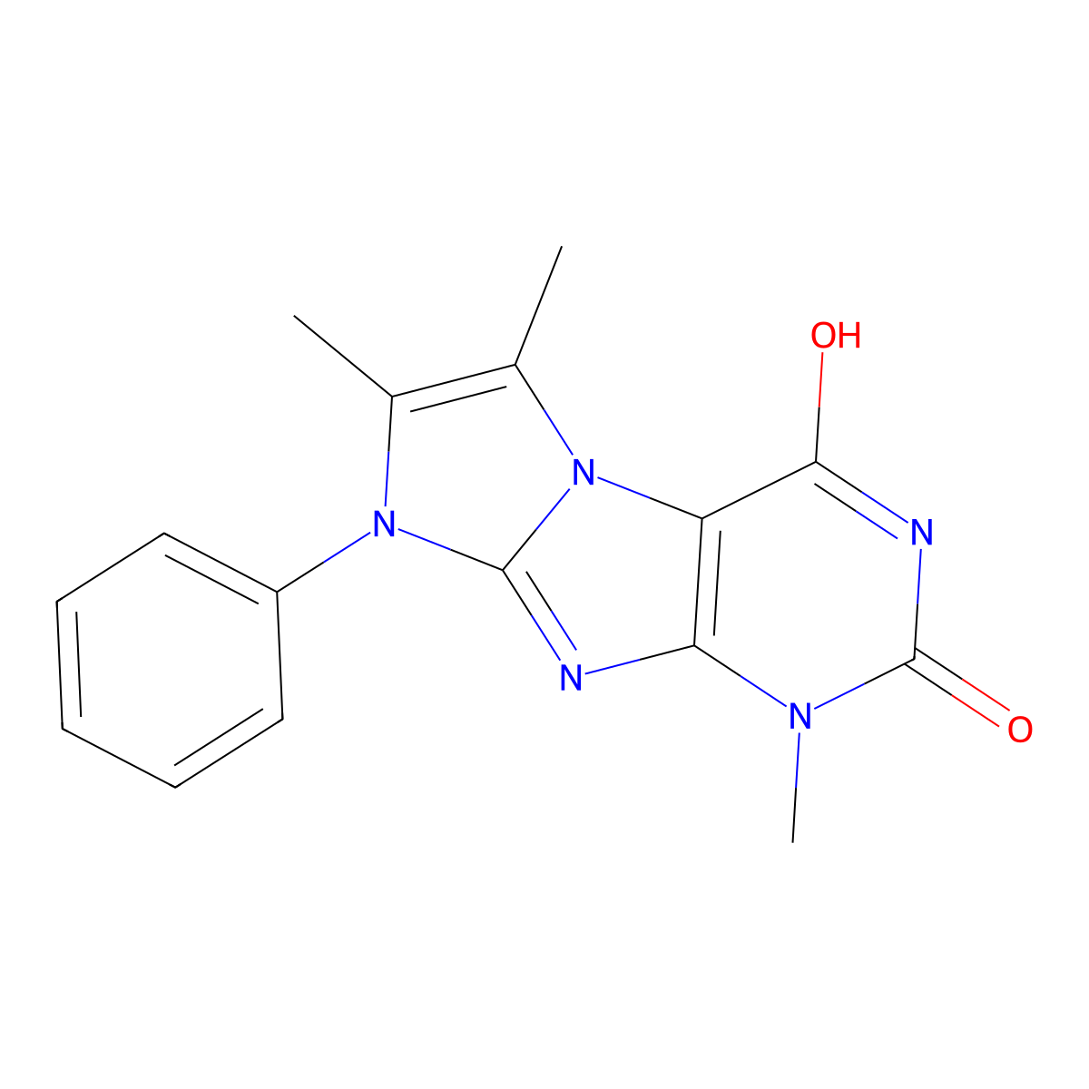 1,6,7-trimethyl-8-phenyl-1H-imidazo[2,1-f]purine-2,4(3H,8H)-dione molecular structure, CAS 332384-39-1