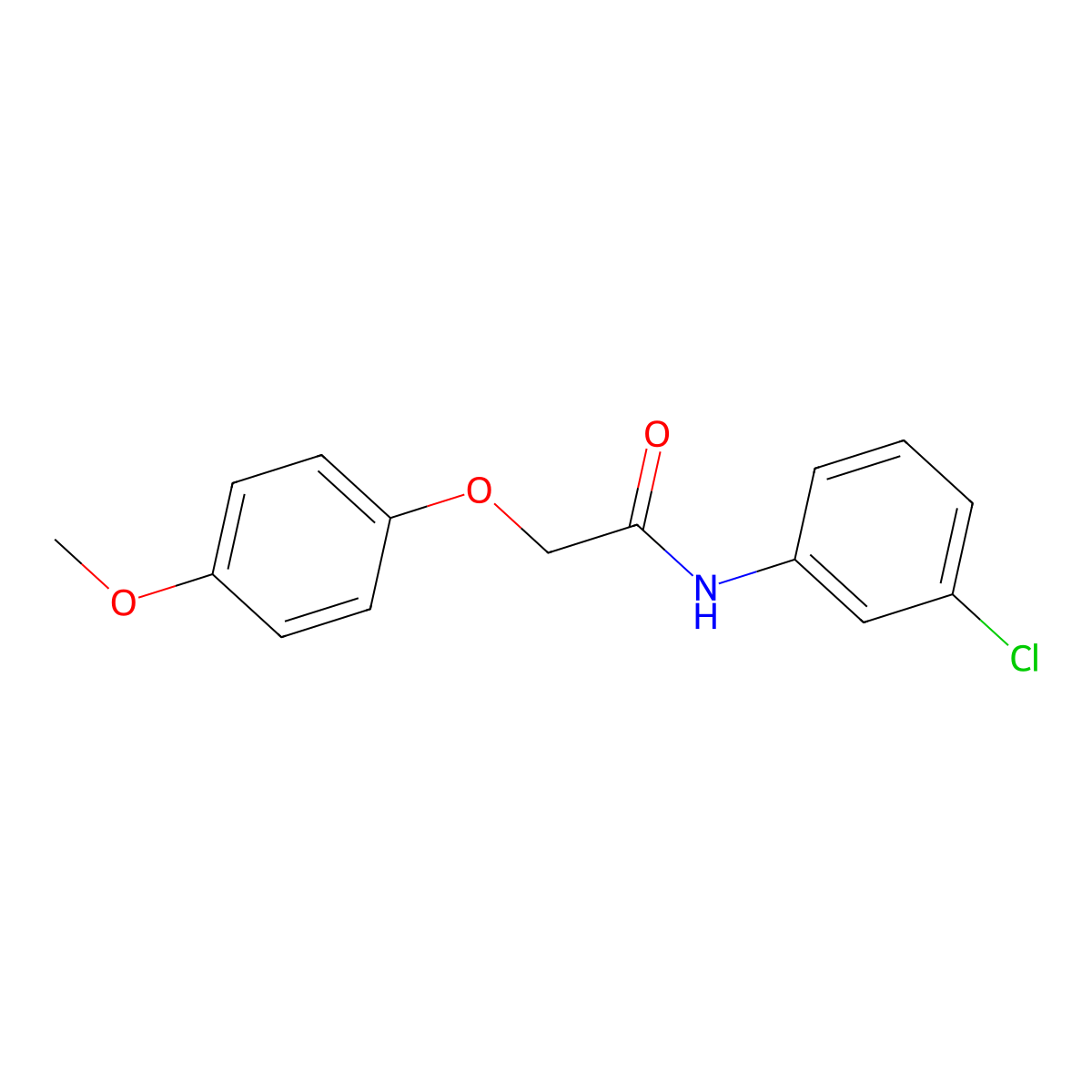 N-(3-chlorophenyl)-2-(4-methoxyphenoxy)acetamide molecular structure, CAS 332384-64-2